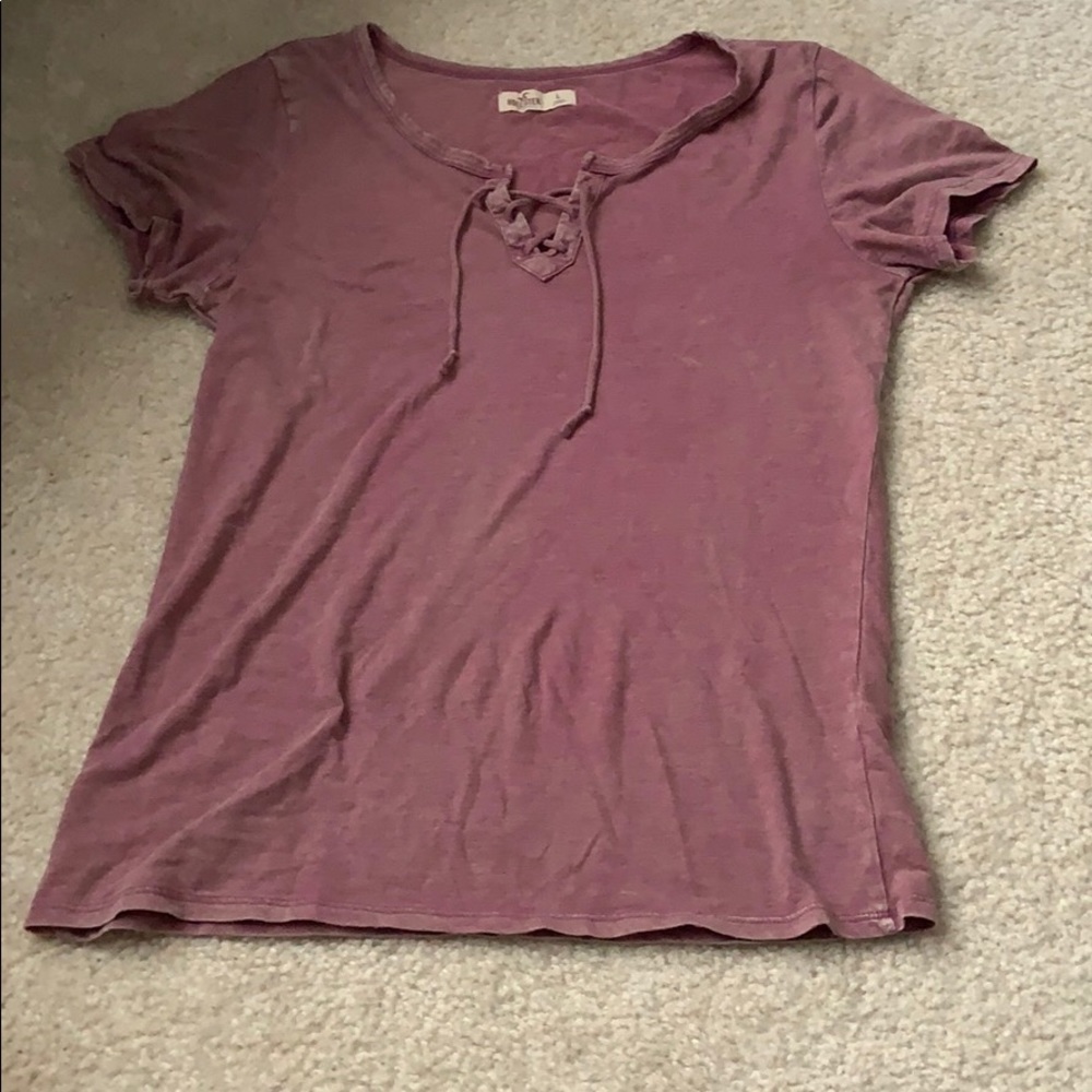 Purple/pink large Hollister tee shirt